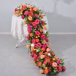 Artificial Floral Garland Manufacturer - Handmade Orange Yellow for Wedding Arch Spring Birthday Valentine's Day