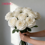 Artificial Rose Manufacturer - Dalian Chermy DC086 Single Head Beige Silk Wedding Floral