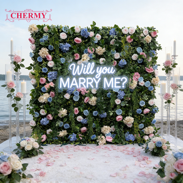 Artificial Flower Wall Backdrop Manufacturer - 8ft X 8ft Realistic Silk Mixed Soft Waterproof