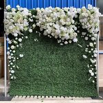 Artificial Flower Wall Panel Manufacturer - Birthday Party 3d 5d Roses Panel Roll up Curtain Fake Grass