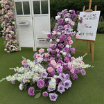 Artificial Silk Flower Arrangement Manufacturer - Dalian Chermy Purple Table Flower And Flower Row
