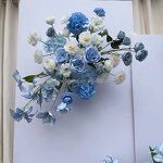Artificial Aisle Flower Manufacturer - CM-TW002 Blue White Hanging Silk for Wedding Background