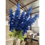 Artificial Delphinium Manufacturer - Handmade Factory Direct Long Steam Silk Purple