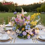 Artificial Flower Ball Manufacturer - Handmade 60cm Realistic Simulation Blue White for Table Centerpieces