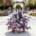 Artificial Silk Flower Runner Manufacturer - Dalian Chermy Purple Floral for Wedding Table