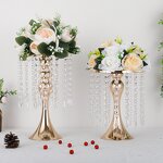Crystal Flower Stand Manufacturer - Cheap Price Pendant Silver Gold Metal Vase for Table Decoration