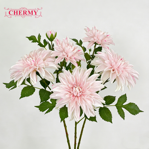 Artificial Dahlia Manufacturer - TH1557 Factory Wholesale Silk High Quality Pink for Home Table