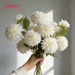 Artificial Dahlia Manufacturer - Dalian ChermyDC033 3-Head Pink Silk for Wedding Party