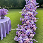 Artificial Silk Flower Runner Manufacturer - Dalian Chermy 200cm Purple for Wedding Decoration