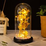 Gold Foil Rose Manufacturer - Valentines Day Gift Wholesale in Glass Dome