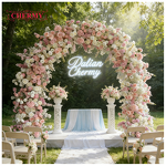 Artificial Flower Arch Manufacturer - 2026 New Customized Size U-Shape Pink Roses for Wedding