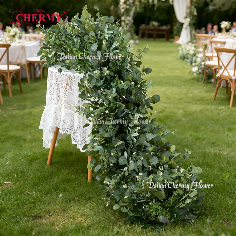 Artificial Flower Ball Runner Manufacturer - Dalian Chermy Green Plant for Wedding Background Stage