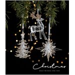 Acrylic Christmas Ornament Manufacturer - Luxury Xmas Elk Bells Angel Wings Transparent Snowflake Pendant