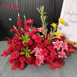 Artificial Silk Aisle Flower Manufacturer - TW042 Dalian Chermy Wholesale Red Rose & Hydrangea for Wedding