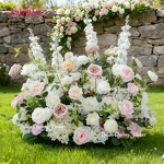 Artificial Aisle Runner Manufacturer - Wildflowers Grounded Arch for Christmas Graduation Handmade