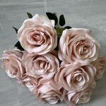 Artificial Rose Bushes Manufacturer - Super Discount Silk 9 Heads for Bridal Bouquet Wedding Decoration