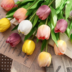 Artificial Tulip Manufacturer - TH1561 Dalian Chermy 50.5cm PU for Home Wedding Decoration