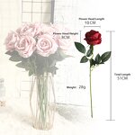 Artificial Velvet Red Roses Manufacturer - FREE SAMPLE Single Branch for Wedding Decoration