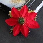 Artificial Poinsettia Flower Manufacturer - Red Gold Silver Glitter for Christmas Tree Ornaments