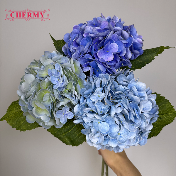 Artificial Hydrangea Manufacturer - DC112 Real Touch Blue for Wedding Table Centerpieces