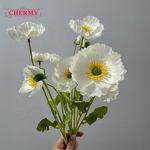 Artificial Poppy Manufacturer - Flocking Peony for Wedding Dress Home Outdoor Decoration Wreaths