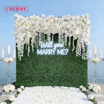 Artificial Flower Wall Backdrop Manufacturer - 8ft X 8ft White for Wedding Decorations