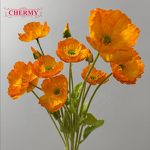 Artificial Poppy Manufacturer - Flocking Peony for Wedding Dress Home Outdoor Decoration Wreaths