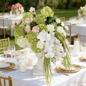 Artificial Hydrangea Flower Ball Manufacturer - Factory Custom Real Touch Green and White