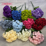 Artificial Hydrangea Manufacturer - High Quality 5 Heads Silk Red for Home Wedding Event