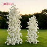 Artificial Flower Arch Manufacturer - Customize White Rose Hydrangea for Front Door Arch Event