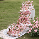 Artificial Silk Flower Runner Manufacturer - Dalian Chermy 200cm Purple for Wedding Decoration