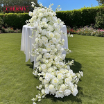 Artificial Silk Flower Runner Manufacturer - Dalian Chermy Custom Aisle Red Rose Table Flower for Wedding