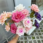 Artificial Spray Roses Manufacturer - Factory Wholesale Cheap 3 Heads Real Touch Silk White