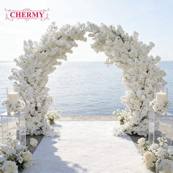 Artificial Cherry Blossom Tree Arch Manufacturer - High Quality White Pink Custom for Wedding Backdrop