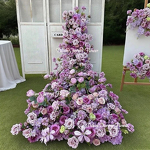 Artificial Silk Flower Arrangement Manufacturer - Dalian Chermy Purple Table Flower And Flower Row