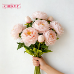 Artificial Peony Manufacturer - Dalian Chermy TH798 Realistic for Wedding Events Centerpieces
