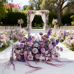 Artificial Flower Backdrop Manufacturer - Dalian Chermy Flower Forest Pink Purple Silk for Wedding Party
