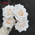 Artificial Rose Manufacturer - DC113 Dalian Chermy 3 Heads 7 Heads Beige High-grade Silk Realistic