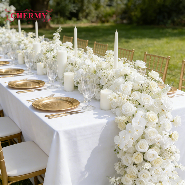 Artificial Flower Runner Manufacturer - Wholesale High Quality Silk Rose for Wedding Row Decoration