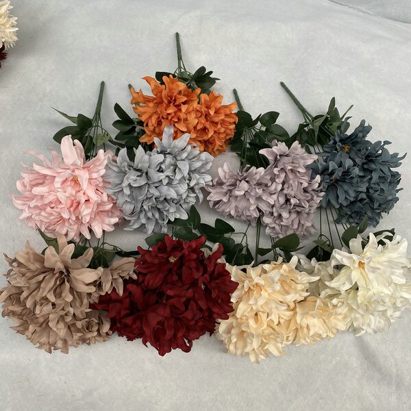 Artificial Dahlia Manufacturer - 2022 New Wedding 7 Heads 3 Heads Wholesale Cheap