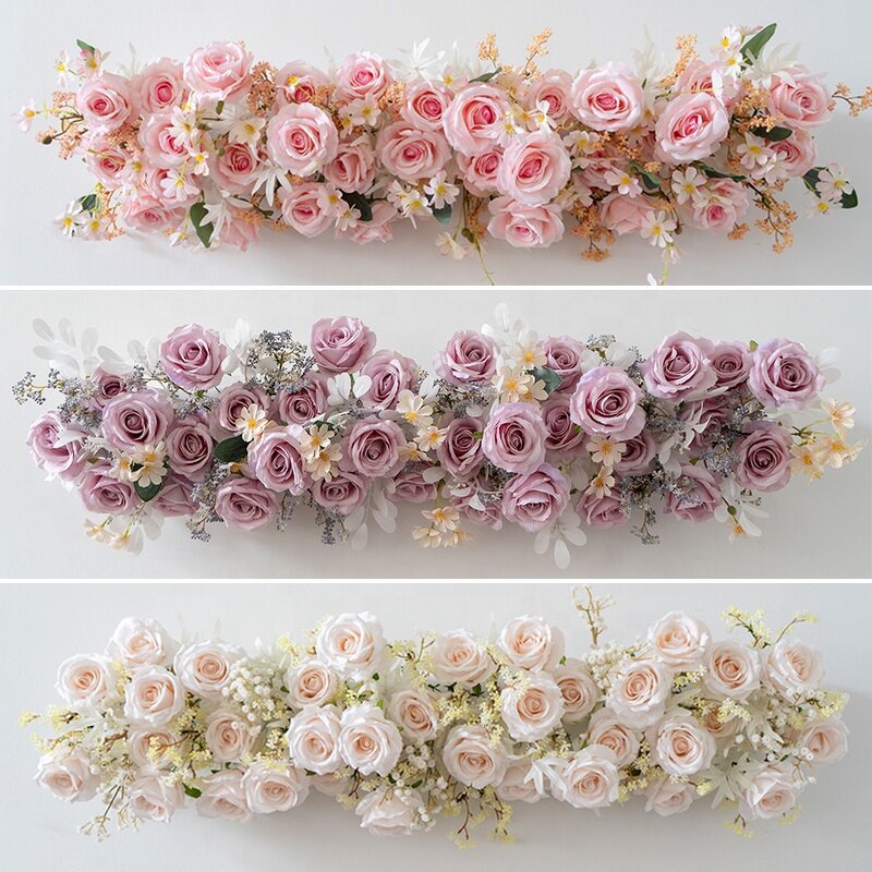 Artificial Silk Flower Runner Manufacturer - Hot Sale Wedding Table Rose Centerpiece Aisle
