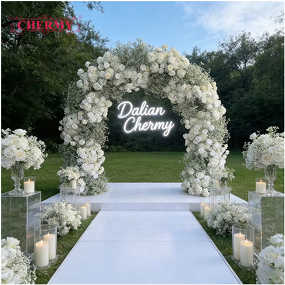 Artificial Flower Arch Manufacturer - 2026 New Customized White Rose Baby Breath Luxurious for Party