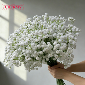 Artificial Baby's Breath Manufacturer - Dalian Chermy Wholesale Best Seller Real Touch Latex White