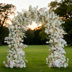 Artificial Flower Arch Manufacturer - Customize White Rose Hydrangea for Front Door Arch Event