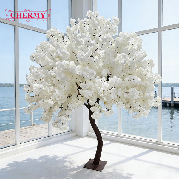 Artificial Cherry Blossom Tree Manufacturer - OEM 2.1m Custom Modern Large Bushy White