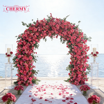 Artificial Flower Arch Manufacturer - 2026 New Customized Size U-Shape Pink Roses for Wedding