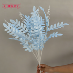 Artificial Locust Leaves Manufacturer - TH1540 Factory Price 5-Stem Bundle Green Plant Decor