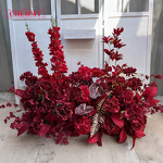 Artificial Silk Aisle Flower Manufacturer - TW042 Dalian Chermy Wholesale Red Rose & Hydrangea for Wedding