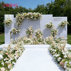 Artificial Flower Arrangement Manufacturer - 2026 New Champagne for Wedding Background Aisle