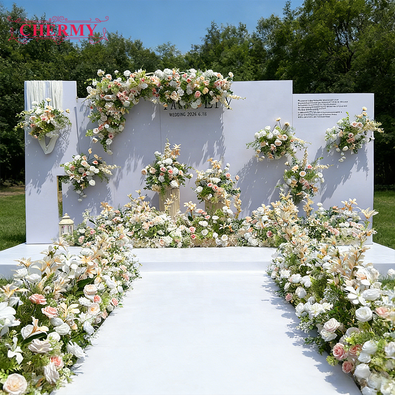 Artificial Flower Arrangement Manufacturer - 2026 New Champagne for Wedding Background Aisle